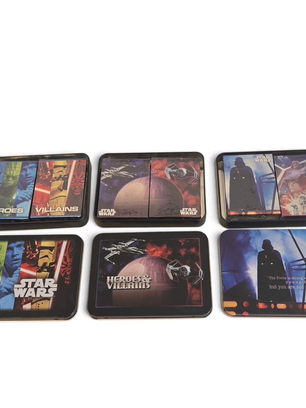 New, Sealed 6 Decks of Star Wars Playing Cards - Heroes & Villains, Cartamundi